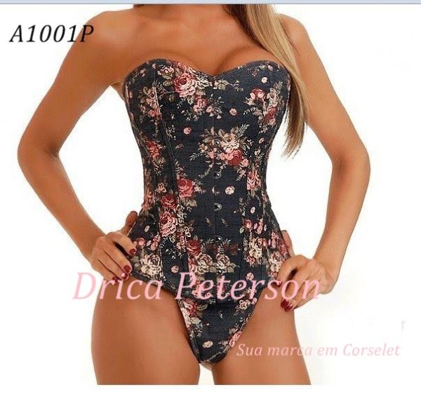 A1001P - CORSELT FLOWER BLACK.Tam - P