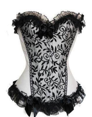 A1032PB- CORSELET BLACK AND WHITE