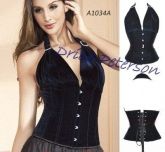 A1034A -Corselet Underdrica Veludo Blue