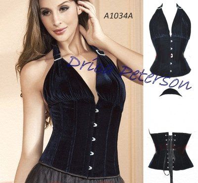 A1034A -Corselet Underdrica Veludo Blue