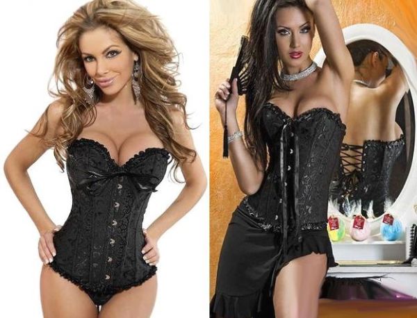 A1008P - Corselet Femme Fatale Black - Tam. 2EG